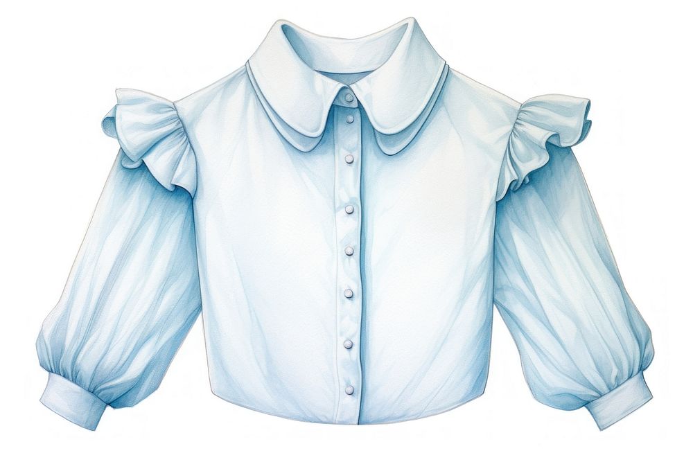 Shirt elegant collar sleeve blouse ruffle. AI generated Image by rawpixel.