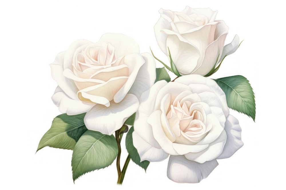 Bouquet of roses flower plant white. AI generated Image by rawpixel.