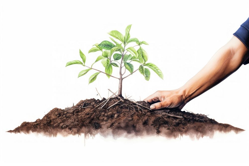 Hands planting trees gardening outdoors nature. AI generated Image by rawpixel.