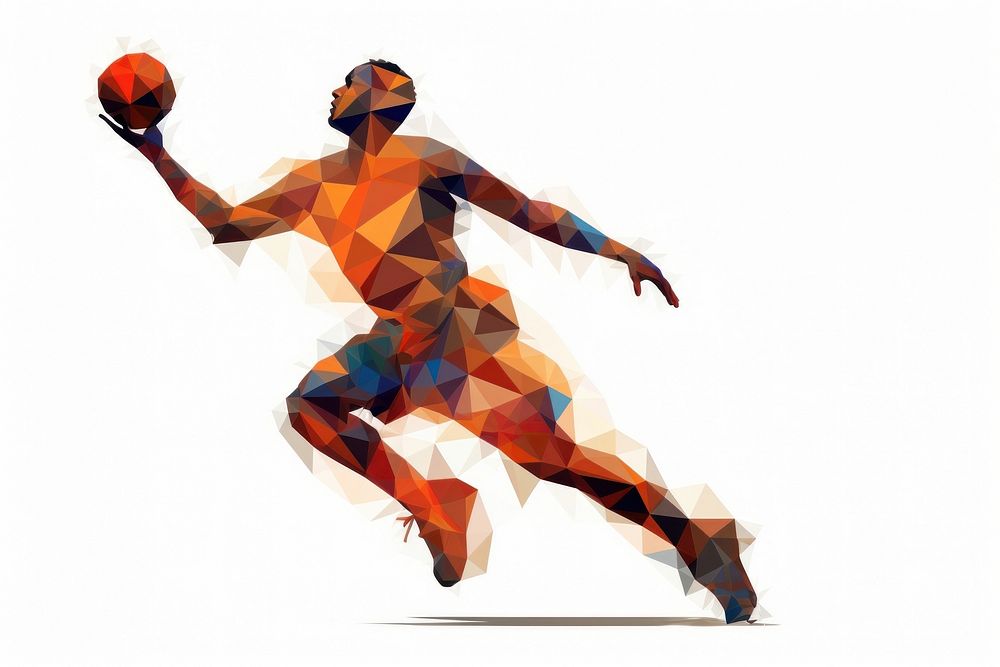Basketball adult white background determination. AI generated Image by rawpixel.