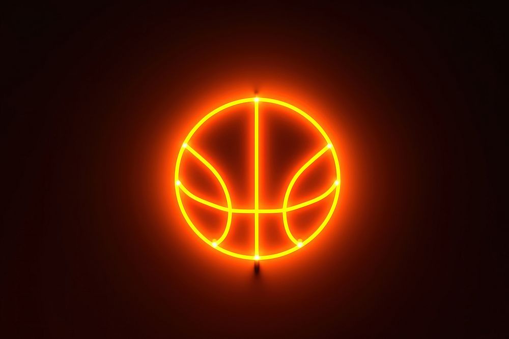 Basketball icon light night neon. AI generated Image by rawpixel.