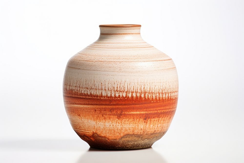 Ceramic vase pottery jar white background. AI generated Image by rawpixel.