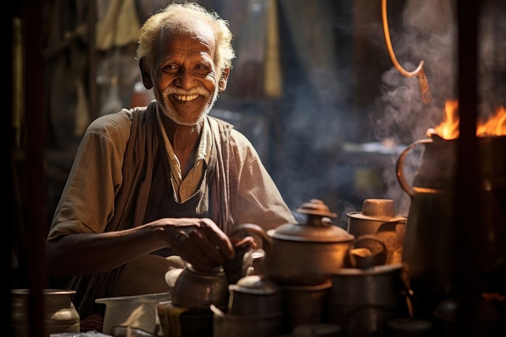 Indian elderly south asian adult craftsperson blacksmith. AI generated Image by rawpixel.