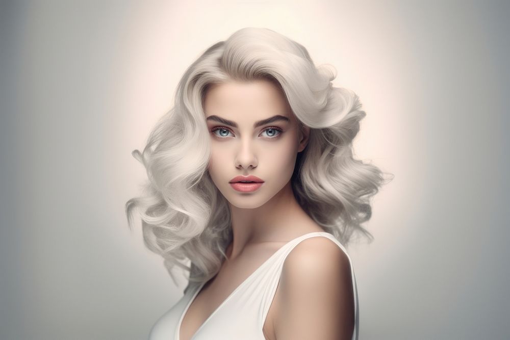 Latte blonde hairs elegance portrait glamour. AI generated Image by rawpixel.
