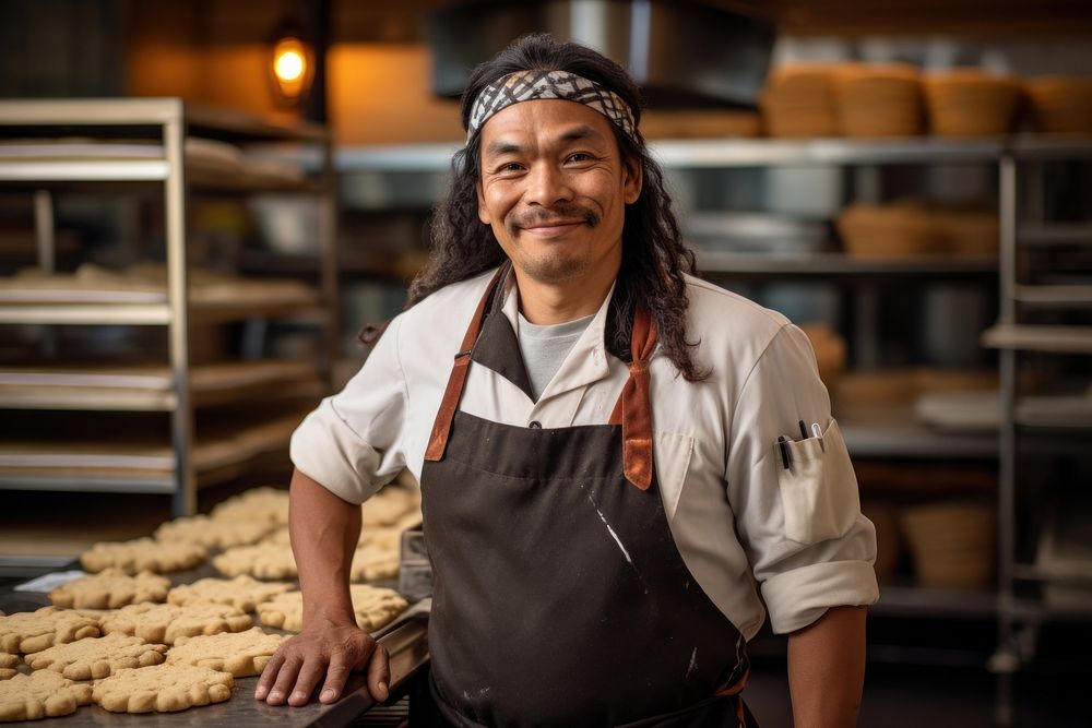 Native american man working bakery adult. AI generated Image by rawpixel.