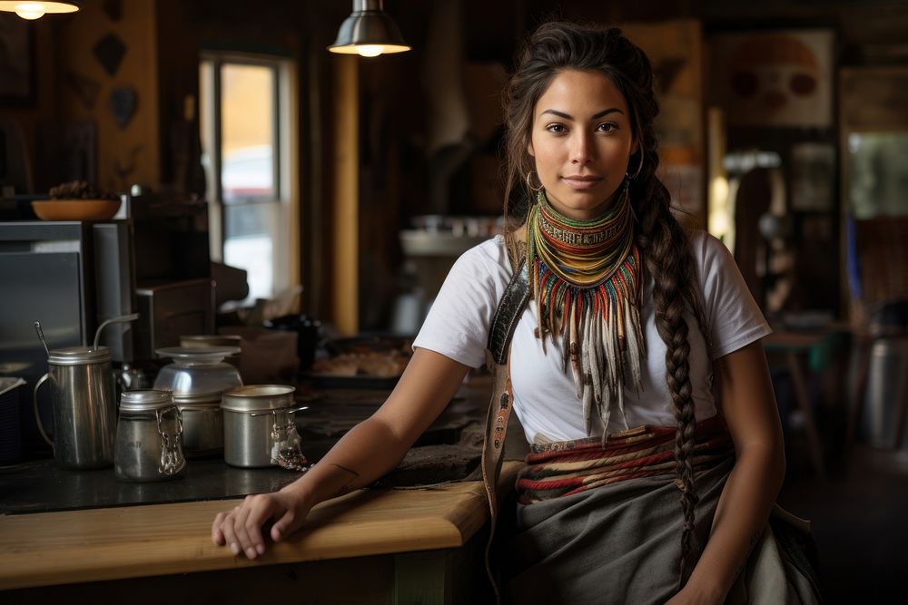 Native american woman clothing working small business. AI generated Image by rawpixel.