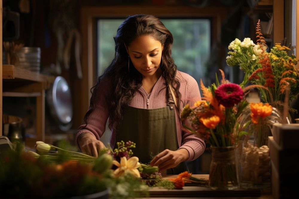 Native american woman working food small business. AI generated Image by rawpixel.