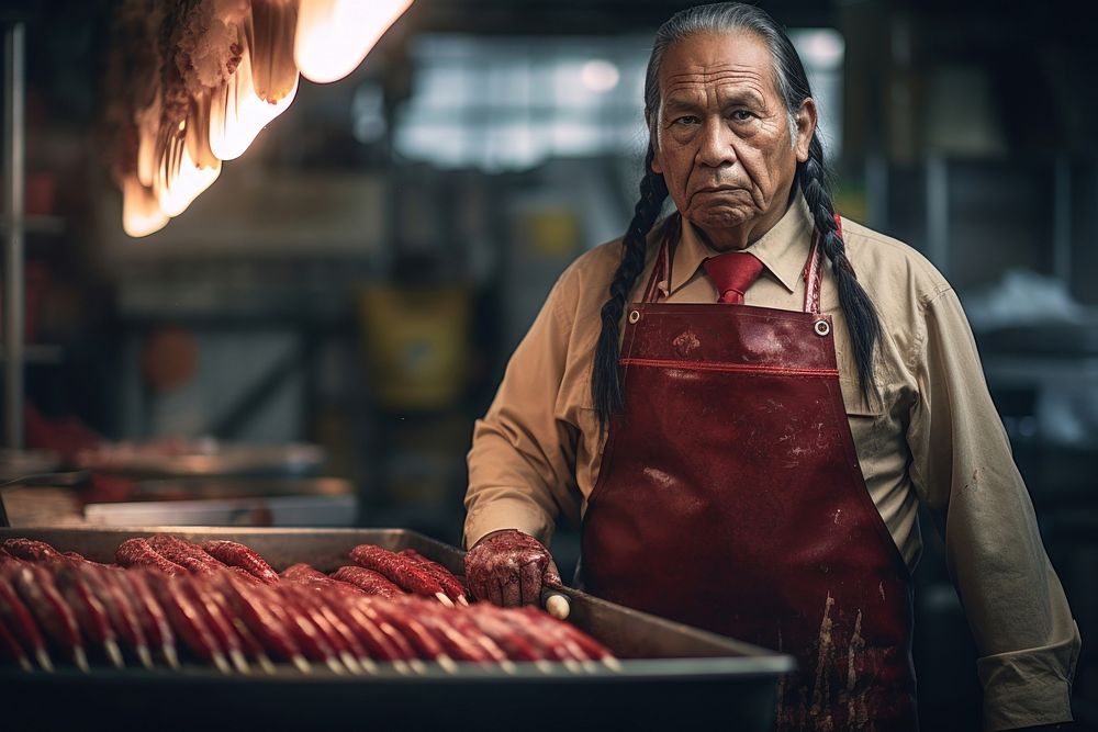 Senior native american man butcher working adult. AI generated Image by rawpixel.