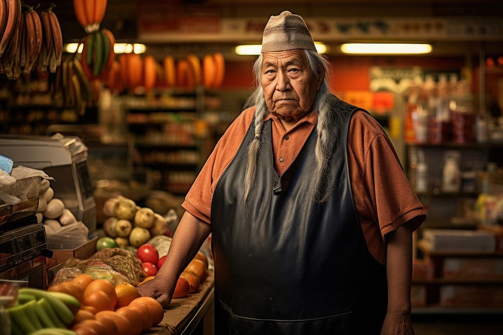 Senior native american man working adult small business. AI generated Image by rawpixel.