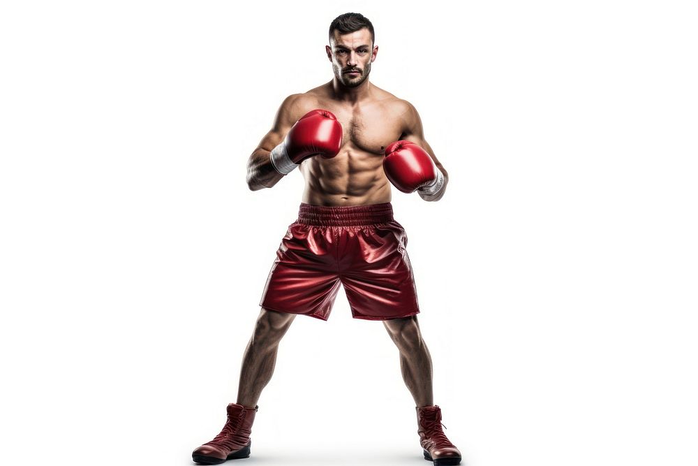 Boxing adult men white background. AI generated Image by rawpixel.
