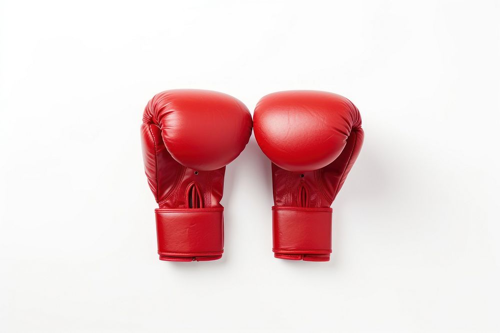 Boxing gloves sports white background competition. AI generated Image by rawpixel.