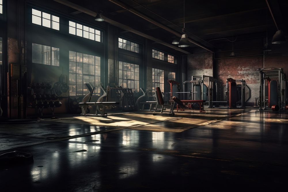 Gym sports architecture reflection. AI generated Image by rawpixel.