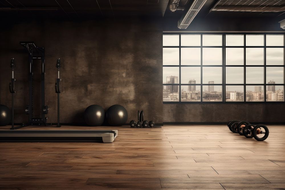 Photo of fitness room floor flooring sports. AI generated Image by rawpixel.