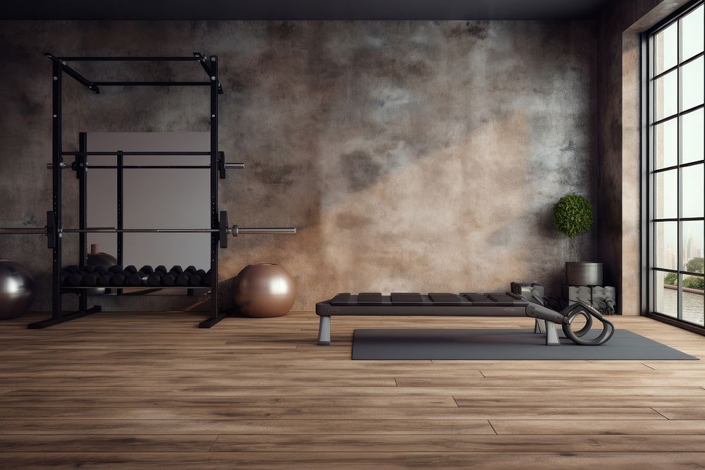 Fitness room floor flooring sports. AI generated Image by rawpixel.