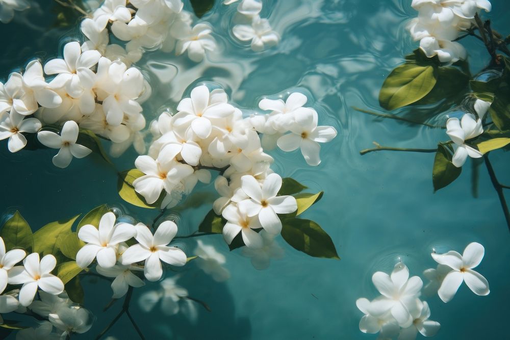 Fresh jasmine underwater outdoors blossom. AI generated Image by rawpixel.