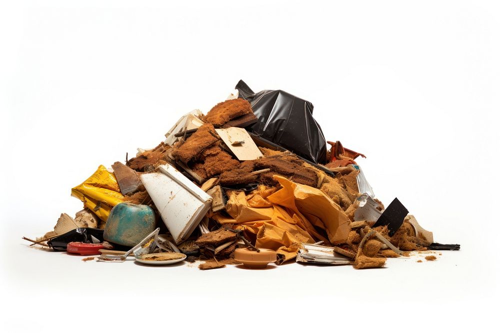 Trash garbage white background unhygienic. AI generated Image by rawpixel.