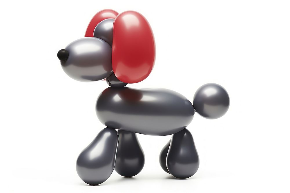 Twisty balloon in the shape of a dog toy figurine white background. AI generated Image by rawpixel.