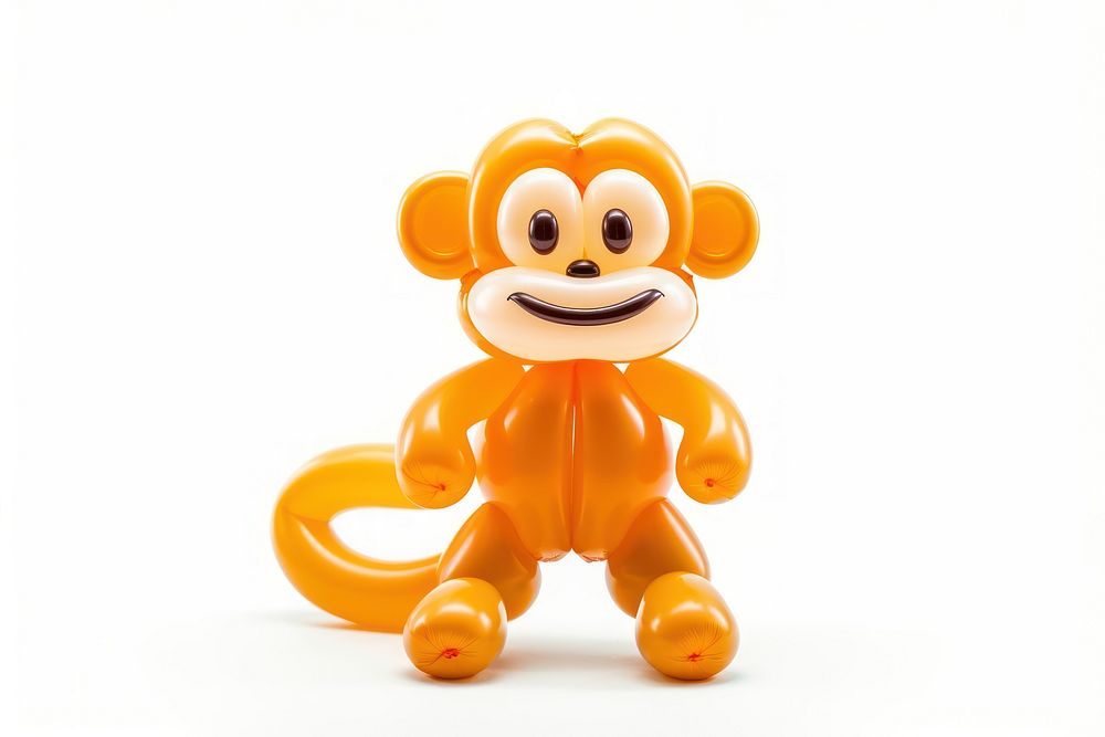 Twisty balloon in the shape of a monkey toy cute white background. AI generated Image by rawpixel.
