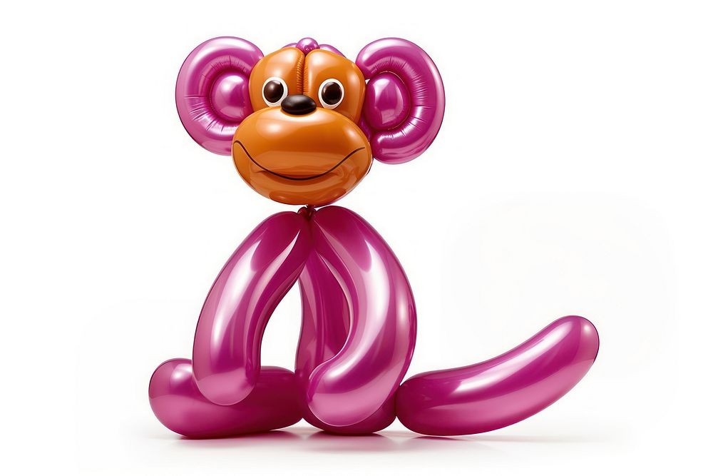 A monkey balloon toy white background. AI generated Image by rawpixel.