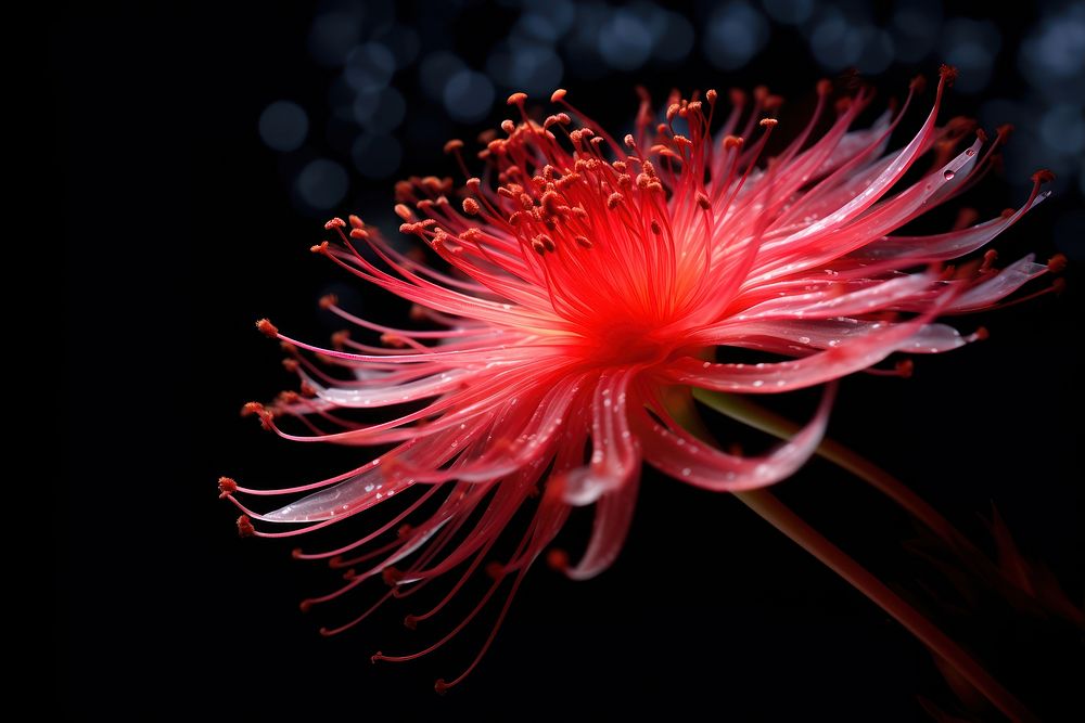 Red higanbana flower pollen petal plant. AI generated Image by rawpixel.