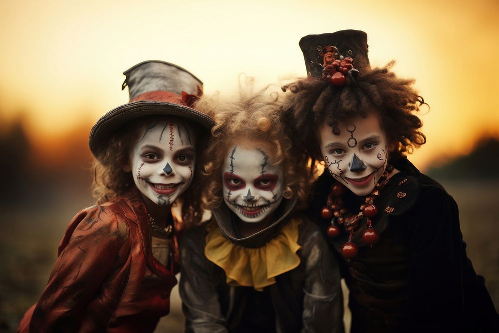 Three halloween kids adult togetherness celebration. AI generated Image by rawpixel.