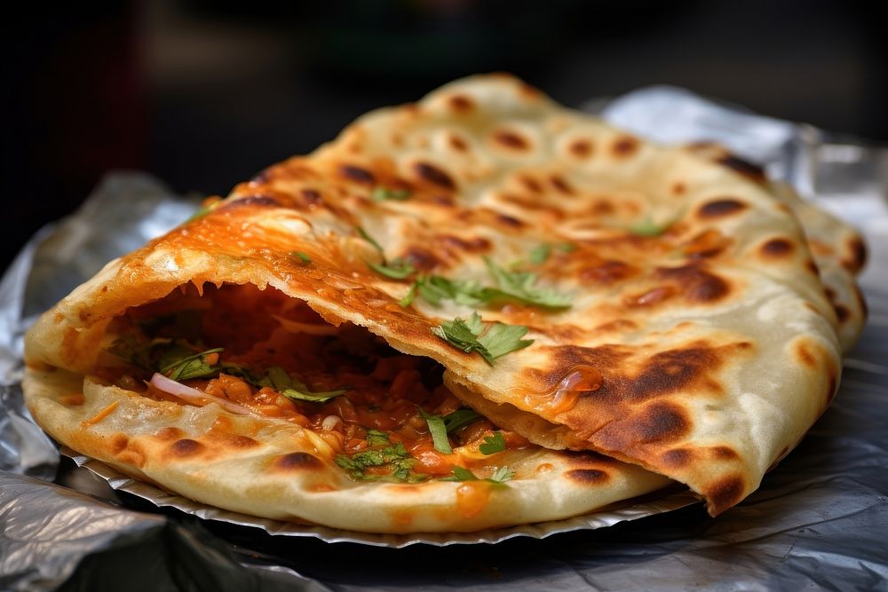 Roti food bread pizza. AI generated Image by rawpixel.