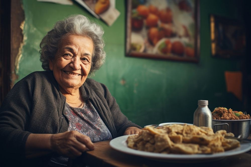 Mexican mature woman food adult retirement. AI generated Image by rawpixel.