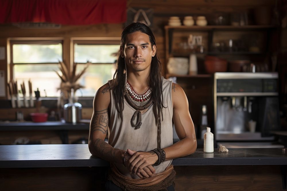 Modern native american man small business entrepreneur accessories. AI generated Image by rawpixel.