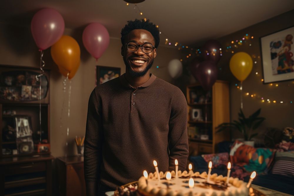 Nigerian man party birthday balloon. AI generated Image by rawpixel.
