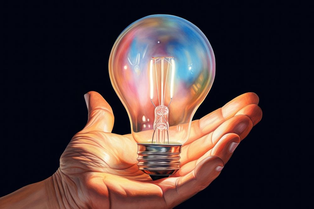 Hold light bulb lightbulb hand electricity. AI generated Image by rawpixel.