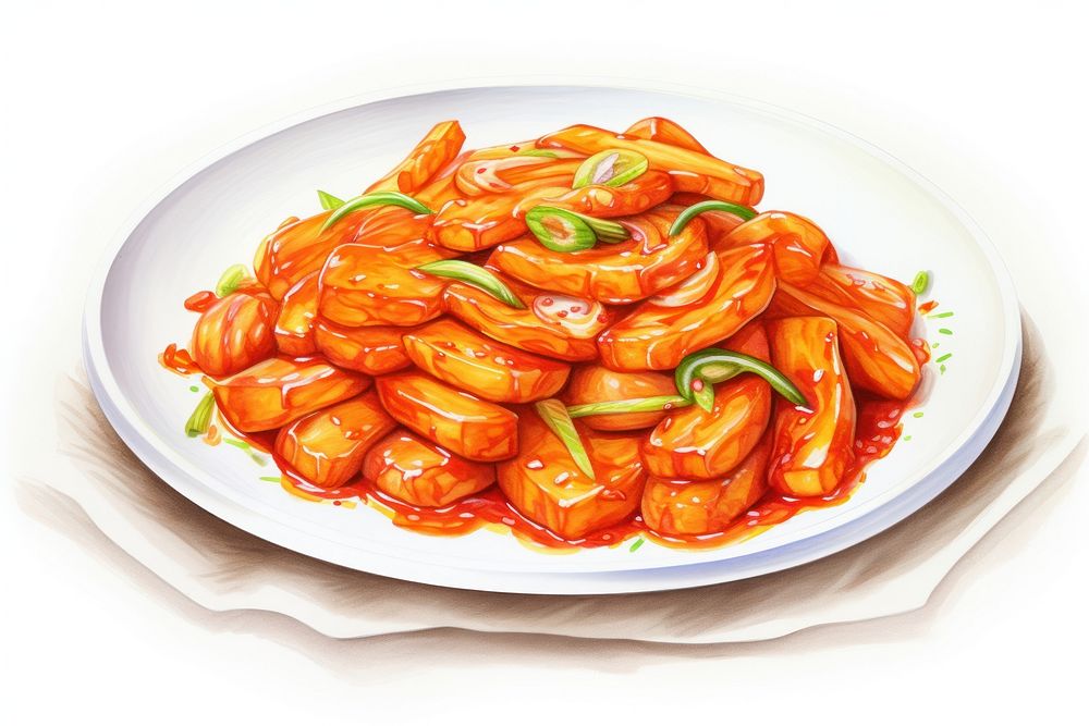 Tteokbokki Korean food meal dish. AI generated Image by rawpixel.