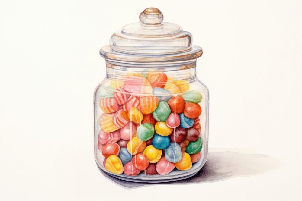 Candies in a jar painting candy food. AI generated Image by rawpixel.