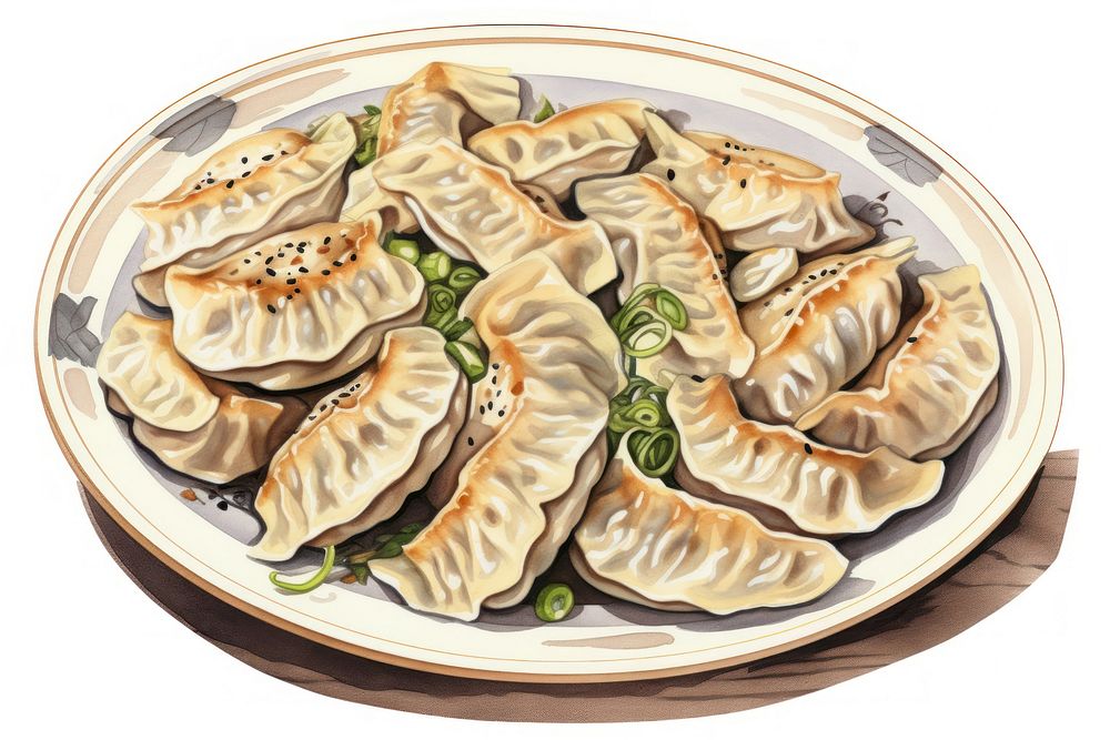 Gyoza food dumpling pasta. AI generated Image by rawpixel.