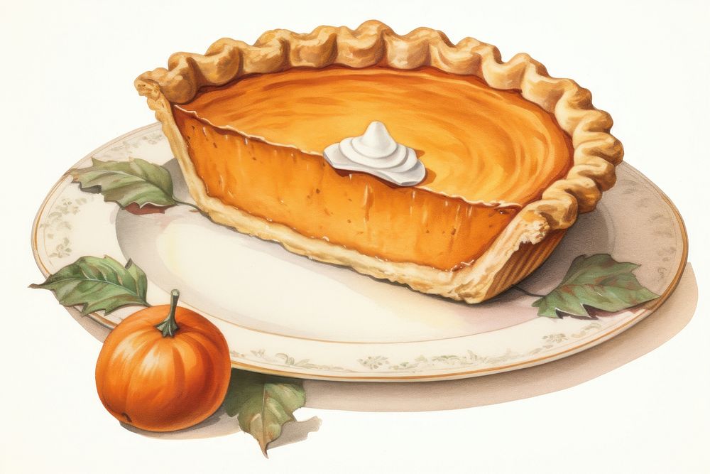 Pumpkin Pie pie vegetable dessert. AI generated Image by rawpixel.