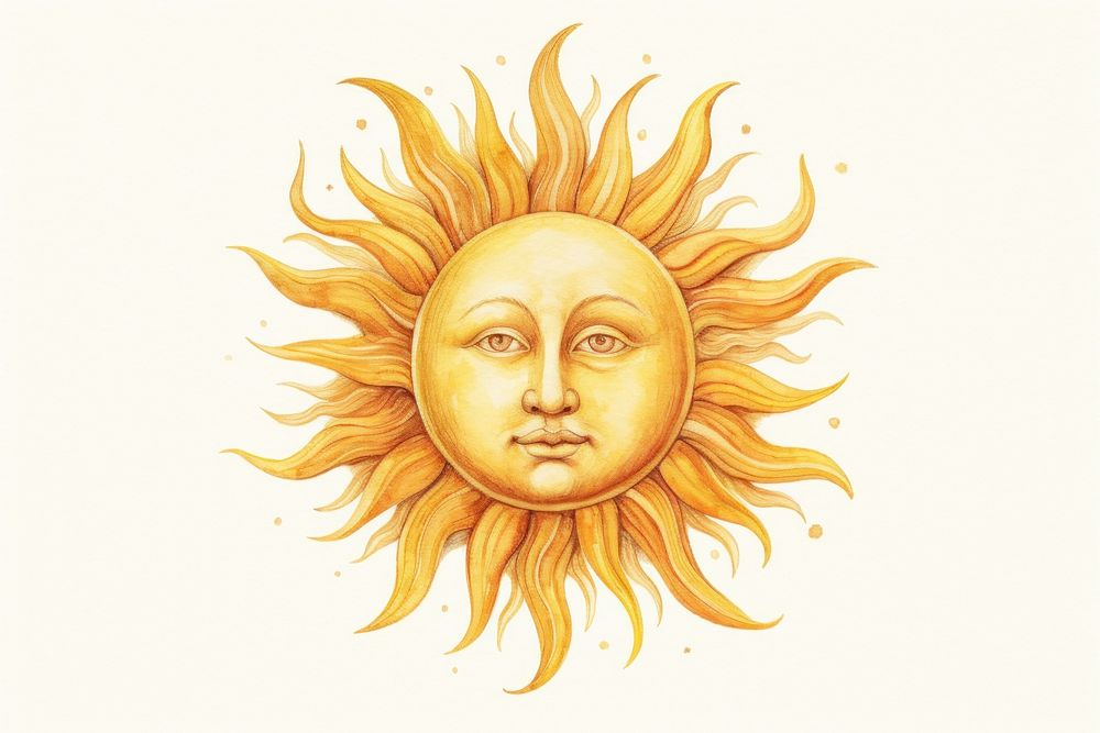 Sun drawing painting sketch. 