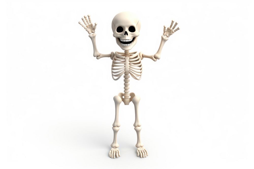 Skeleton white background representation celebration. 