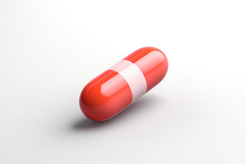 Pill capsule white background medication. AI generated Image by rawpixel.