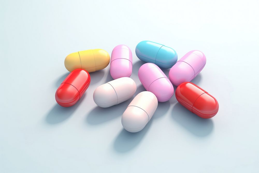 Pills capsule white background antioxidant. AI generated Image by rawpixel.