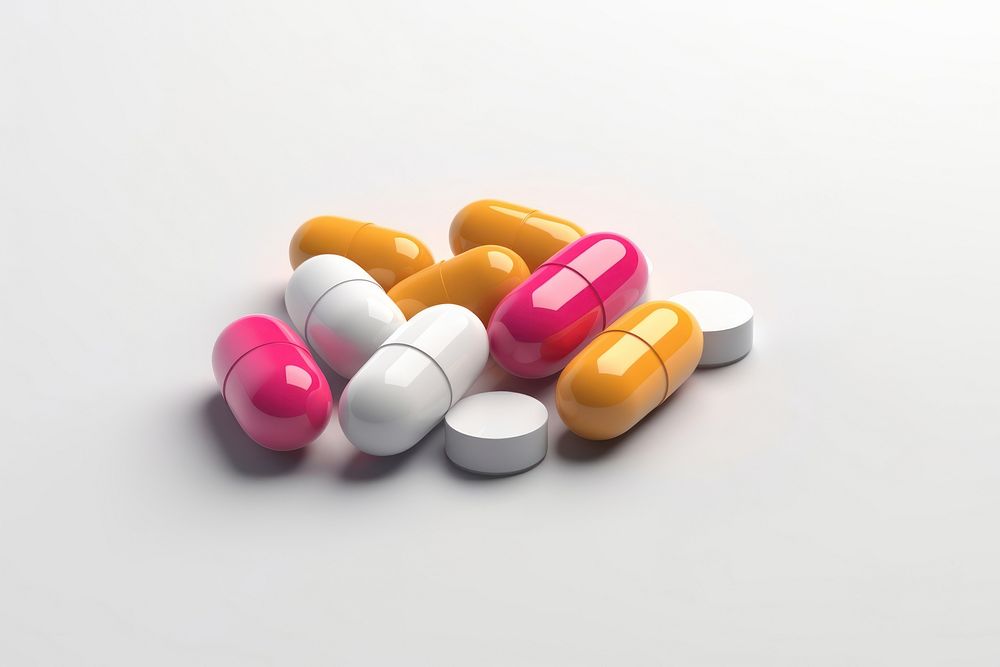 Pills capsule white background antioxidant. AI generated Image by rawpixel.