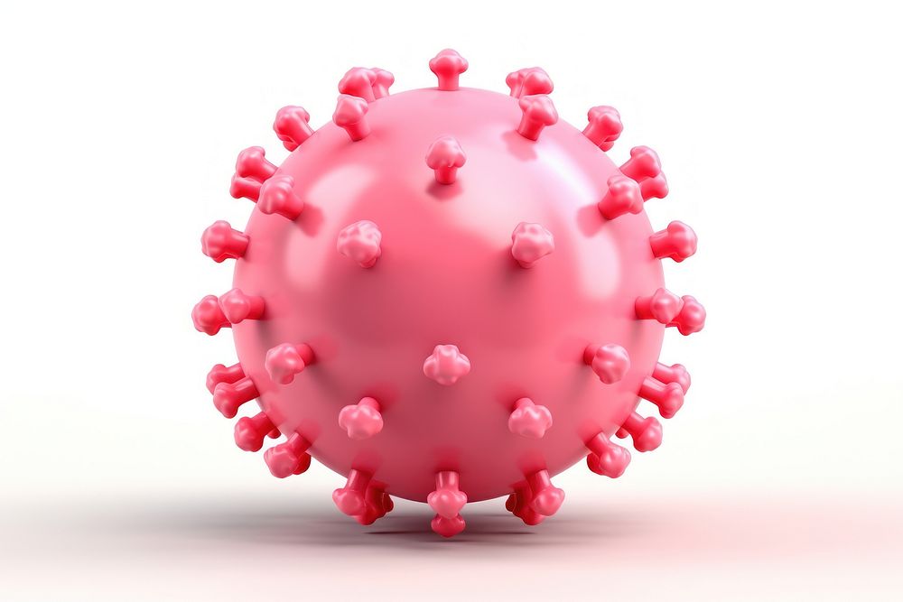 Virus sphere white background microbiology. AI generated Image by rawpixel.