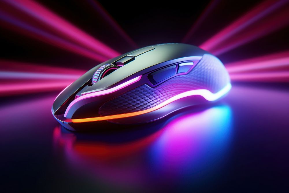 Gaming mouse light illuminated electronics. AI generated Image by rawpixel.