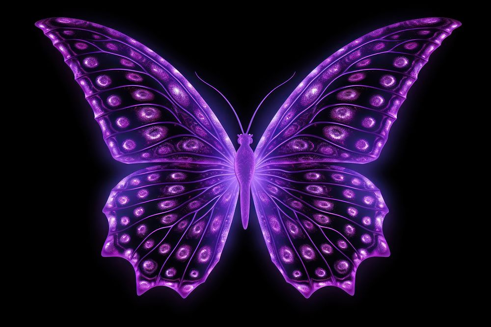Butterfly purple pattern black background. AI generated Image by rawpixel.