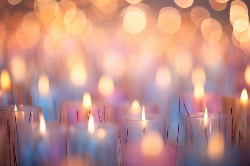 Candle pattern bokeh effect background backgrounds light spirituality. AI generated Image by rawpixel.