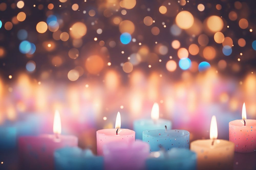 Candle pattern bokeh effect background backgrounds light spirituality. AI generated Image by rawpixel.