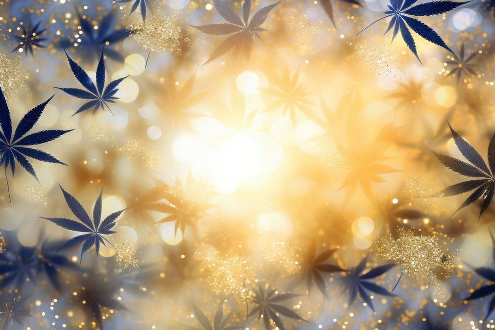 Cannabis pattern bokeh effect background backgrounds sunlight outdoors. AI generated Image by rawpixel.