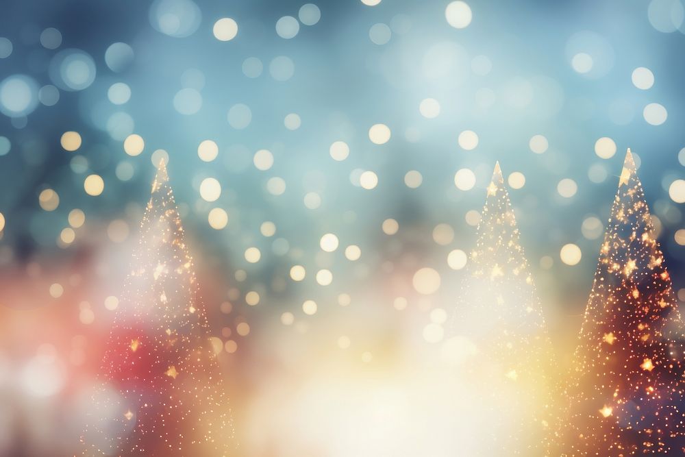 Christmas tree pattern bokeh effect background backgrounds outdoors nature. AI generated Image by rawpixel.
