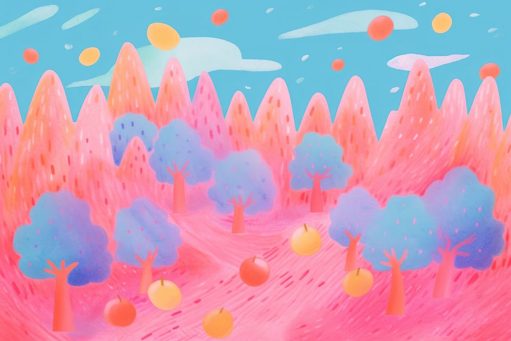 Orchard backgrounds painting outdoors. AI generated Image by rawpixel.