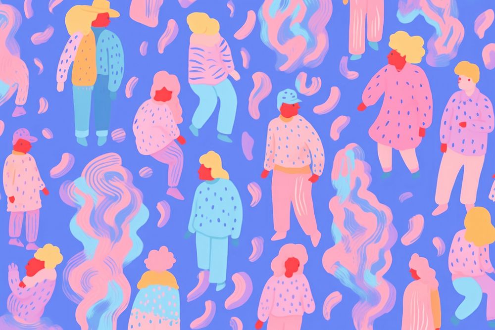 Diverse people art backgrounds pattern. AI generated Image by rawpixel.