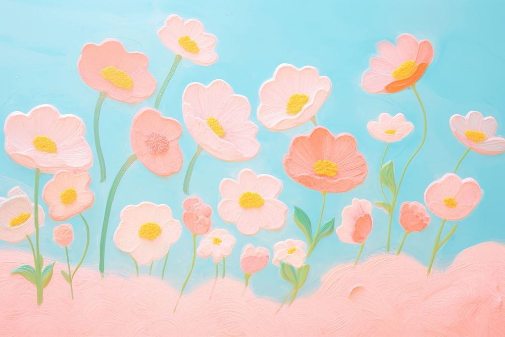 Spring flowers art backgrounds painting. AI generated Image by rawpixel.