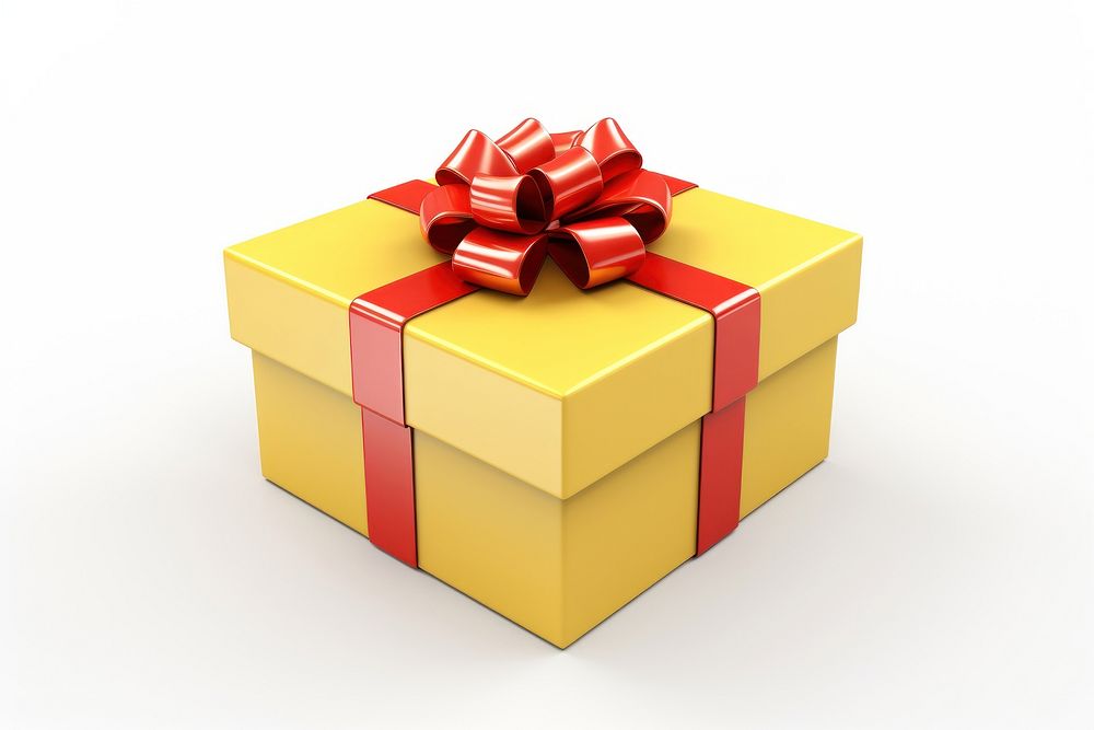 Retamgle gift box ribbon yellow red. AI generated Image by rawpixel.